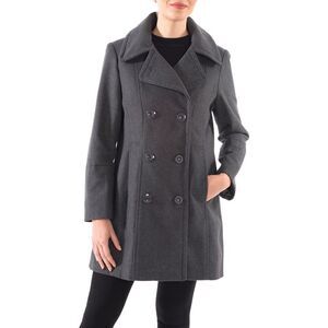 Alpine Swiss Norah Womens Wool Coat Double Breasted Peacoat Jacket Overcoat